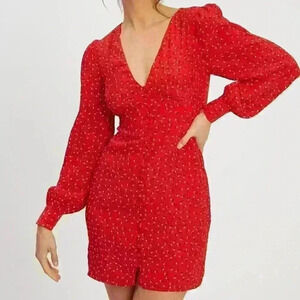 Savel Amelia Womens Red Floral Romantic Feminine Girlie Euro Summer Mini Dress 6